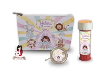 Necessaire com Ioiô e Bolhas de Sabão Circo Rosa