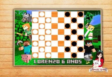 Jogo de Damas Personalizado Minecraft