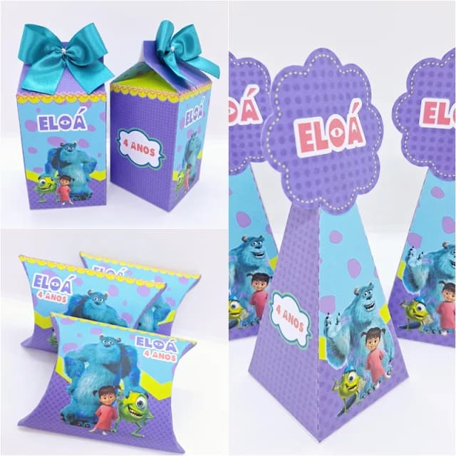 PEGUE E MONTE - Kit Festa MONSTR0 SA - Decoração de Festa - Caixinhas Personalizadas