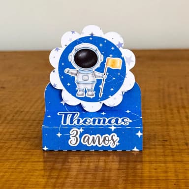 PEGUE E MONTE - Porta Bis Duplo Personalizados ASTRONAUTA MENINO - Decoração de Festa | Lembrancinhas | Aniversário | Personalizados