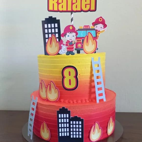 Topo de Bolo Bombeiro