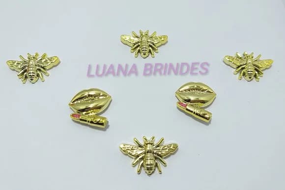Aplique Boca e Mariposa em ABS - pct com 6 unidades