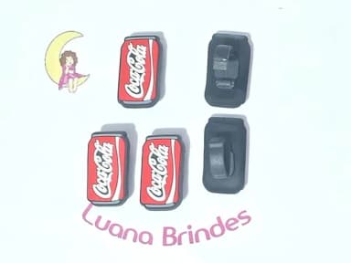 Pins para Cadarço Coca Cola 3cm Pacote com 6 Unidades