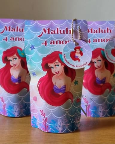 Saquinho Zip Lock 10x17 Lembrancinha Ariel