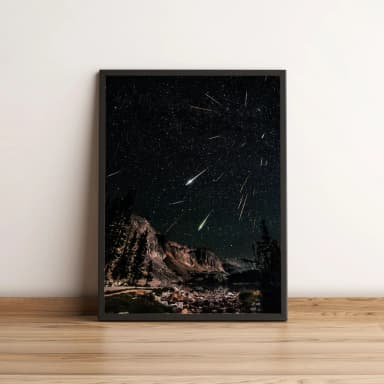 Quadro com Noite Estrelada e Chuva de Meteoros 01