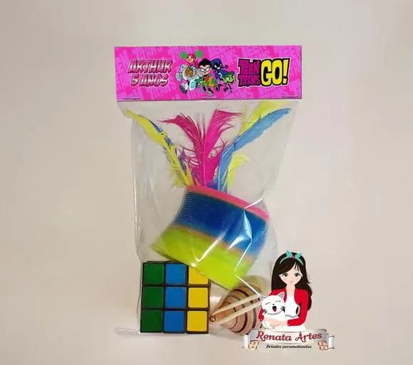Kit Brinquedos Retrô Tema Jovens Titãs Rosa