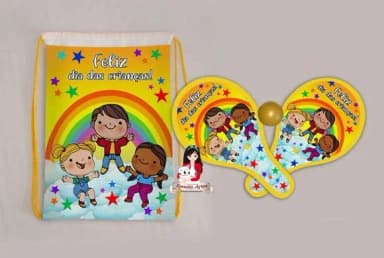 Mochila Ping Pong Personalizada Tema Dia das Crianças 2024