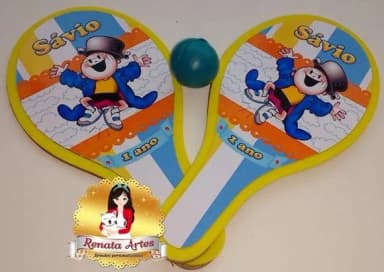 Raquetes de Ping Pong Tema Menino Maluquinho