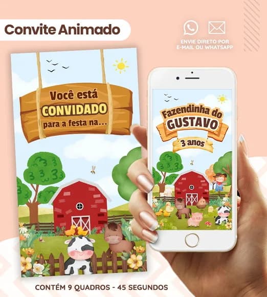 Convite Digital Animado Fazendinha