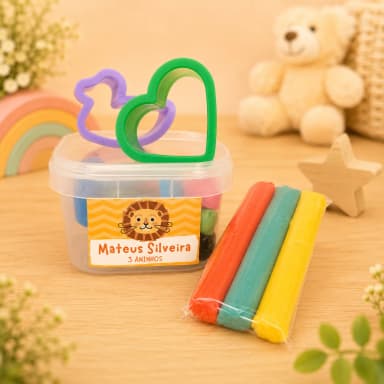 25 kit Massinha no Pote Personalizado - Leãozinho - Festa Junina - Trabalhamos com qualquer tema - Informar tema no chat