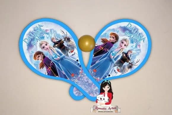 Raquetes de Ping Pong Personalizadas Tema Frozen 2