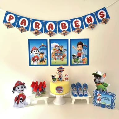 Kit Mesversário Patrulha Azul Personalizados - Só Um Bolinho
