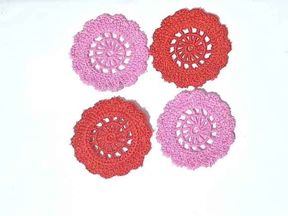 Aplique Crochê 4,5cm Pacote com 10 Unidades Variados