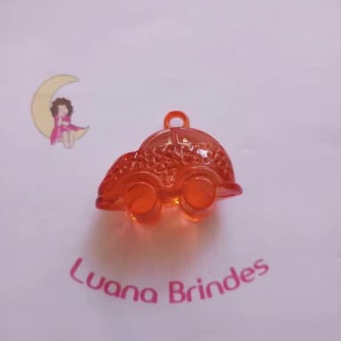 Fusca Pingente Vermelho Acrilico 4cm Pct 3 Unidades