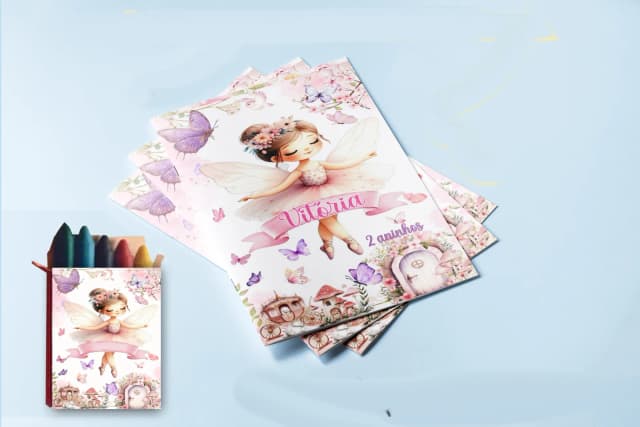 Revista para colorir  com Giz de cera Personalizado da Bailarina