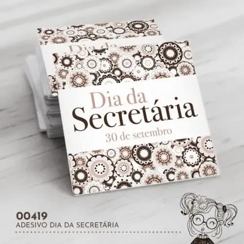 Adesivo Quadrado Dia da Secretária - 00419