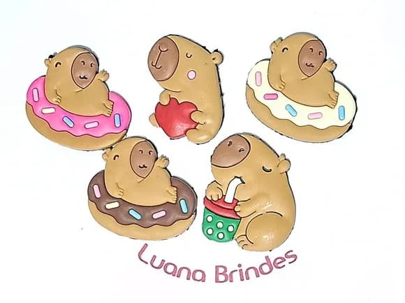 Aplique Capivara Emborrachado Pacotes com 5 Unidades