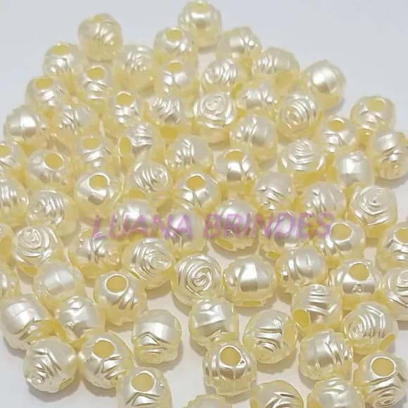 Bola Flor Pérolada 8mm Pacote com 100 Unidades