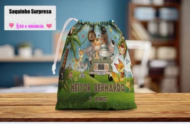 Saquinho Supresa para lembrancinhas Safari