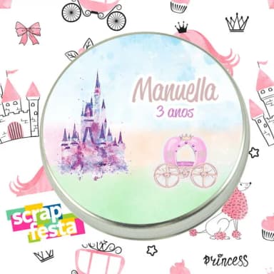 Latinhas Personalizadas Festa Princesas Aquarela