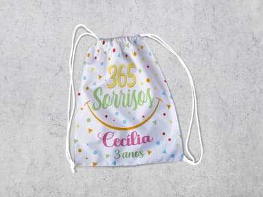 Mochilinha Personalizada para lembrancinhas 365 Sorrisos