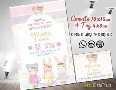 Convite Digital C/tag Boneca Metoo