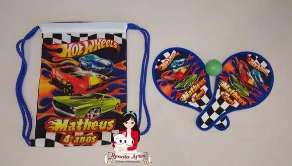 Mochila Ping Pong Personalizada Tema Hotweels