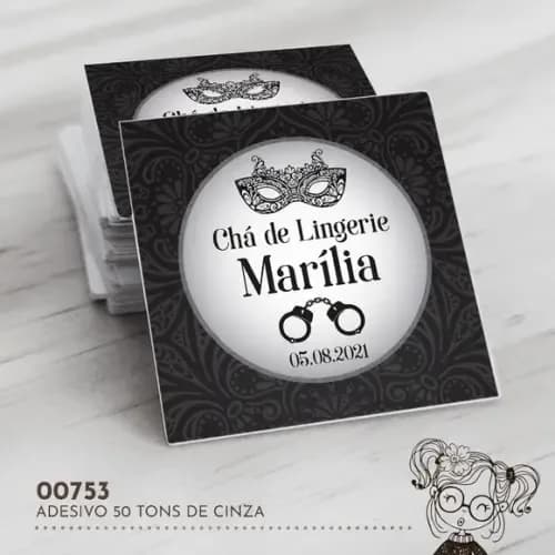 Adesivo Quadrado 50 Tons de Cinza - 00753