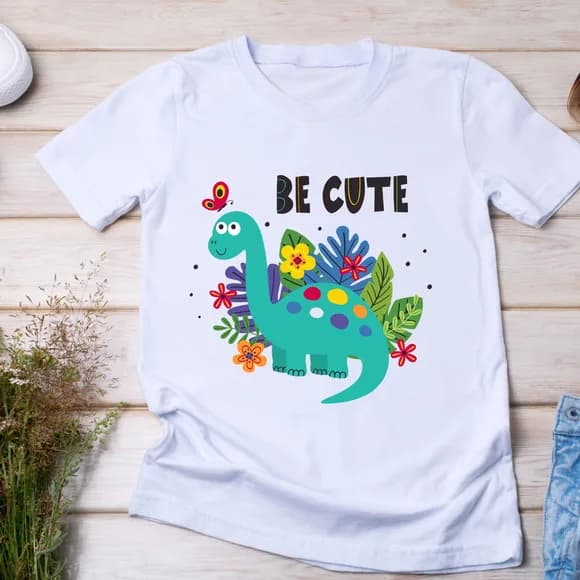 Camiseta Infantil Dinossauro Be Cute
