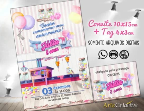 Convite Digital C/tag Fábrica de Doce