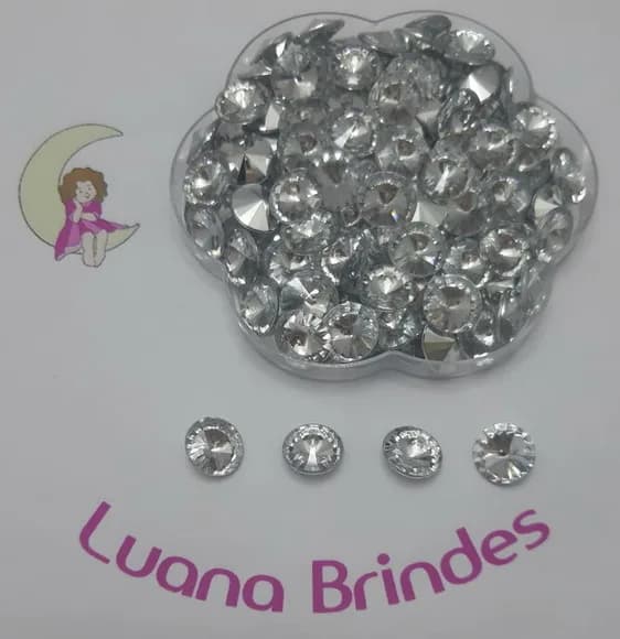 Chaton Redondo Pingo De Luz (strass)- 14mm - Pct Com 50 Unid