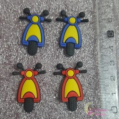 Aplique Motos Azul e Vermelha de Borracha - Pct C/8 Unid