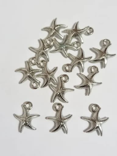 Pingente de Estrela do Mar Prateado de 1,7cm - 10 Unidades