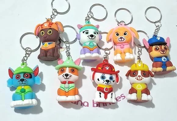 Chaveiros 3d Patrulha Canina 6cm Emborrachado 2 Unidades