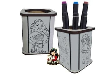 Porta Lápis para Colorir Moana