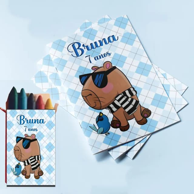 Revista para colorir  com Giz de cera Capivara