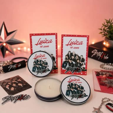 30 unidades de Vela Aromática na latinha Personalizada, STRAY KIDS - Eventos, Festas, Brindes, fazemos qualquer tema