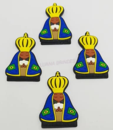 Aplique Nossa Senhora Aparecida de borracha - Pct c/5 unid