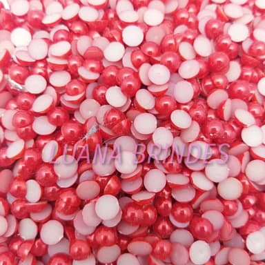Meia Pérola Vermelha Lisa - 6mm - pct c/ 200 unidades