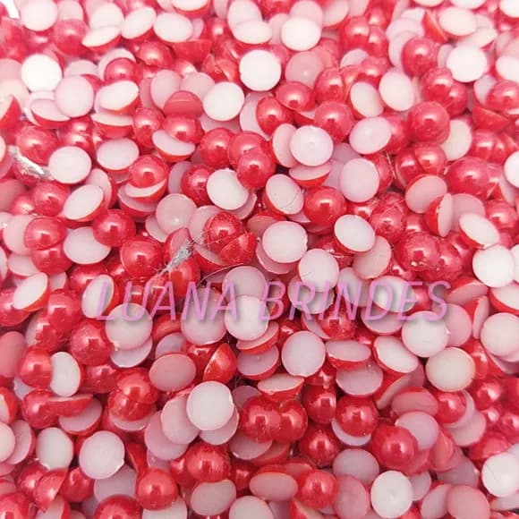 Meia Pérola Vermelha Lisa - 6mm - pct c/ 200 unidades