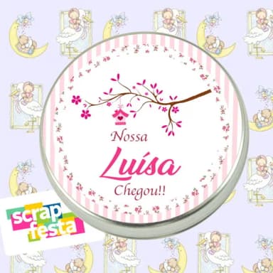 Latinha Personalizada Maternidade Nascimento Jardim