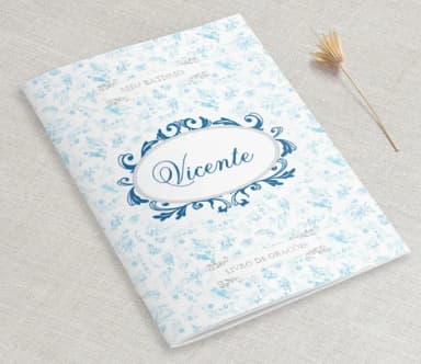 Livrinho De Orações Personalizado Toile Jour Azul