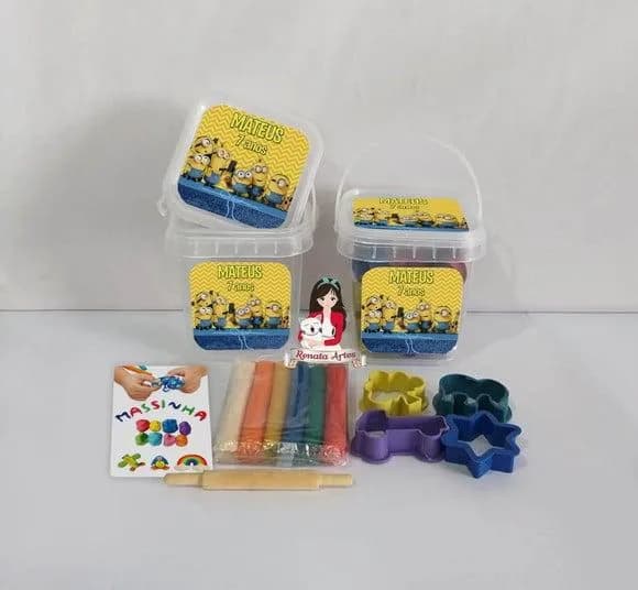 Kit Massinha no Baldinho Personalizado Minions