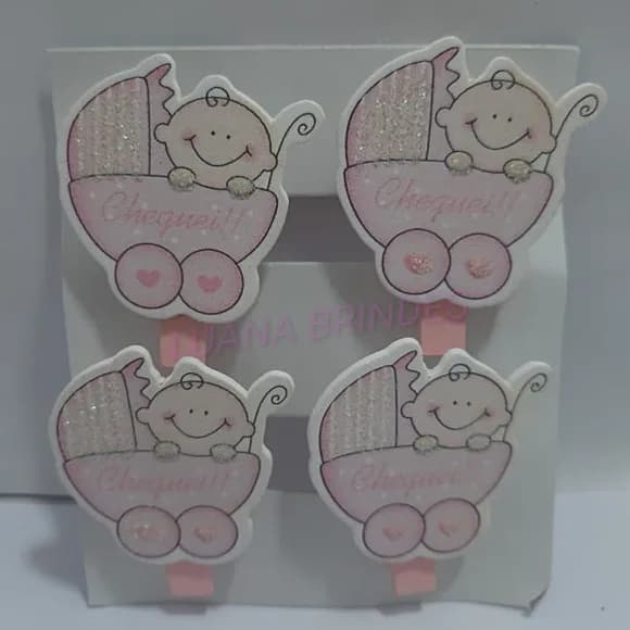 Mini pregador de madeira decorativo baby-Cartela c/4 unid