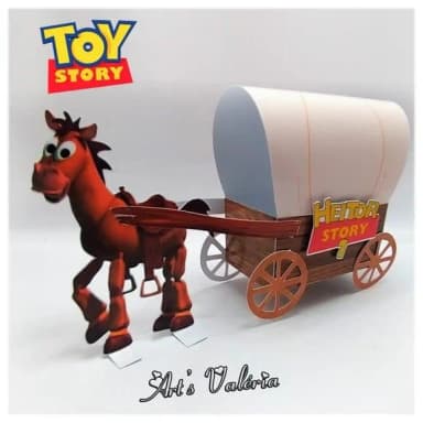 Carroça com Cavalo Bala no Alvo do Toy Story