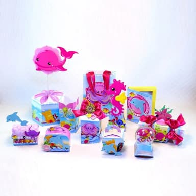 Kit 60 Lembrancinhas Fundo do Mar Menina