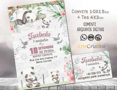 Convite Digital C/tag Panda 3