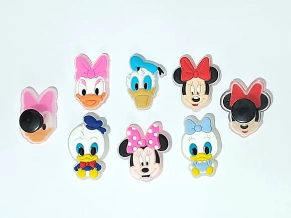 Pins de Crocs Minnie Fluorescente 3cm Pacotes com 6 Unidades