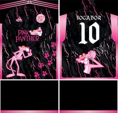 Arte Vetor Camisa Interclasse Pantera Côr de Rosa Mod-214