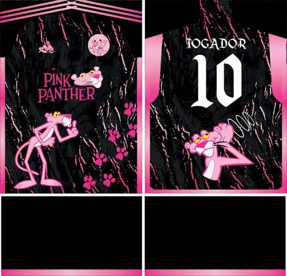 Arte Vetor Camisa Interclasse Pantera Côr de Rosa Mod-214